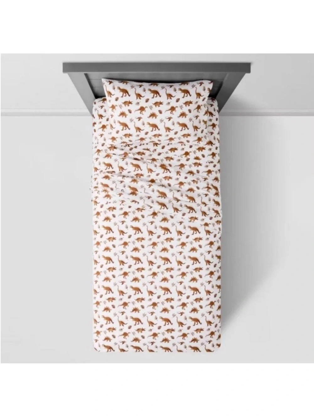 NEW Pillowfort QUEEN Dinosaur Cotton 4pc Sheet Set Watercolor Brown